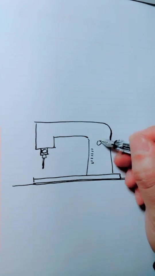 简笔画:见过缝纫机吗?缝纫机的简单画法
