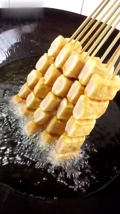 在家自己做炸鱼豆腐,干净卫生,又好吃