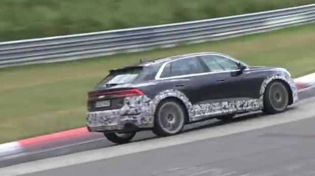 奥迪RS Q8在纽博格林测试,搭4.0T V8双涡轮增压发动机,最大马力在650匹左右,预