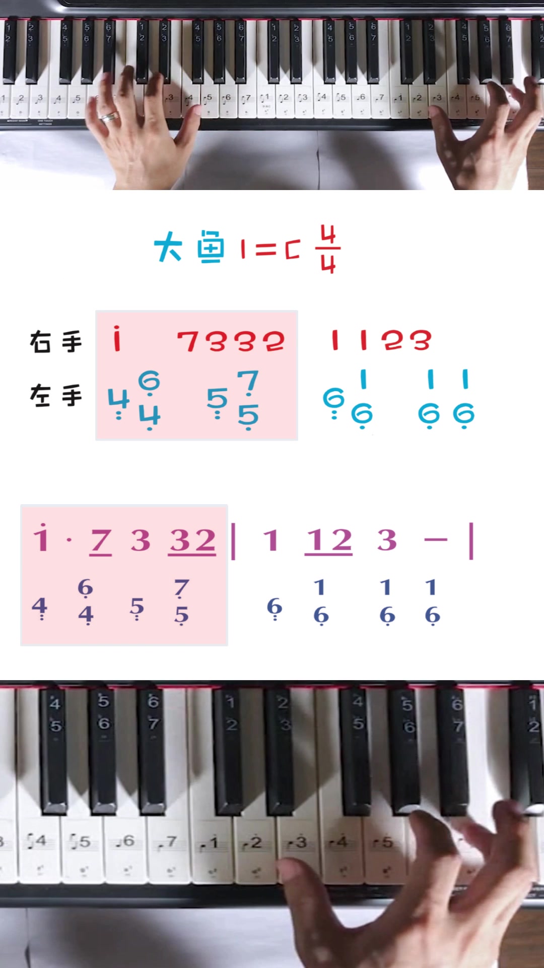 钢琴教学:《大鱼海棠》印象曲《大鱼》简易教学