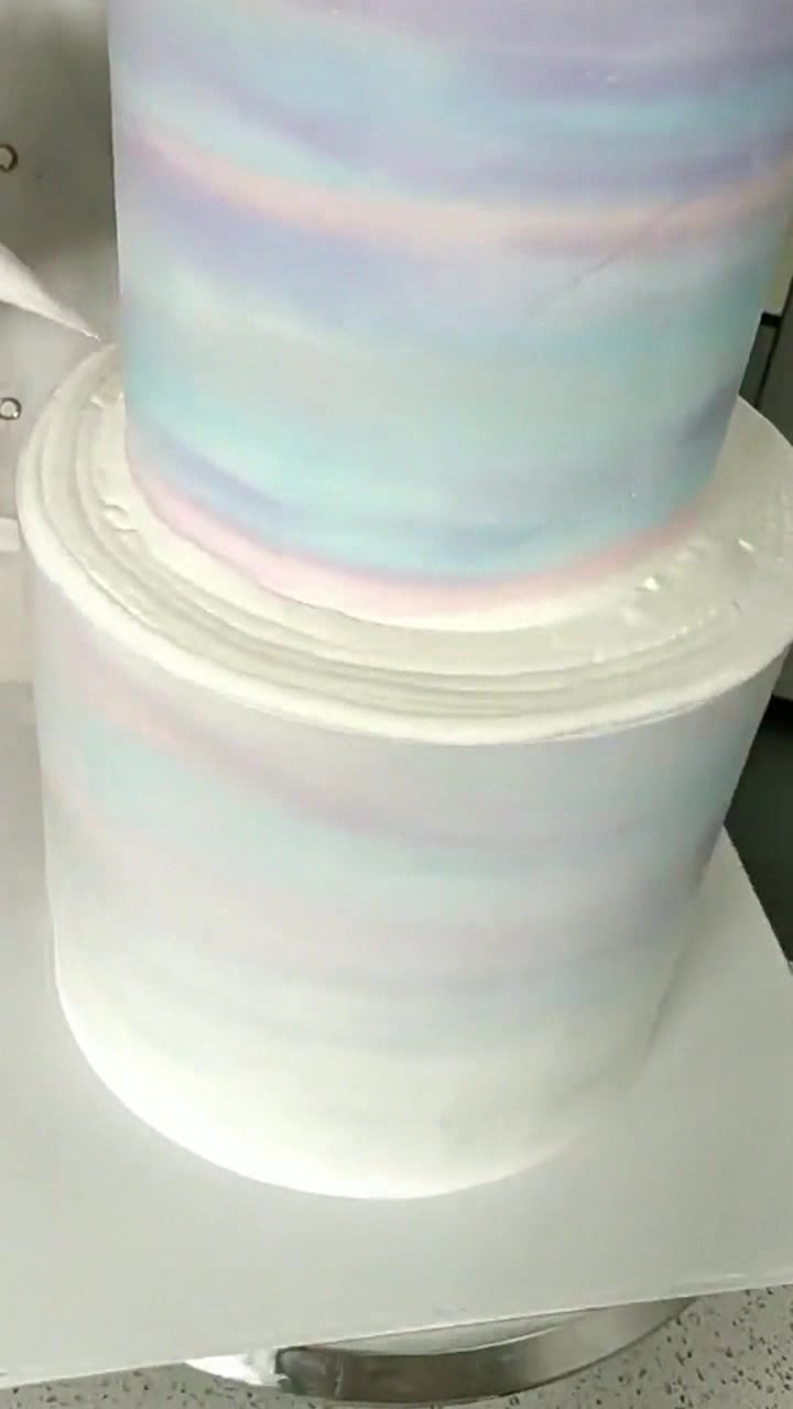 双层蛋糕制作过程,这是颜色像冰淇淋的可爱蛋糕,温柔女神专属!