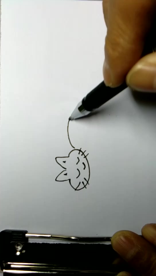 怎样画在睡觉的小懒猫(儿童简笔画)
