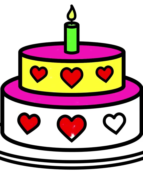 学龄前儿童绘画视频,教孩子一步步绘制出一个蛋糕