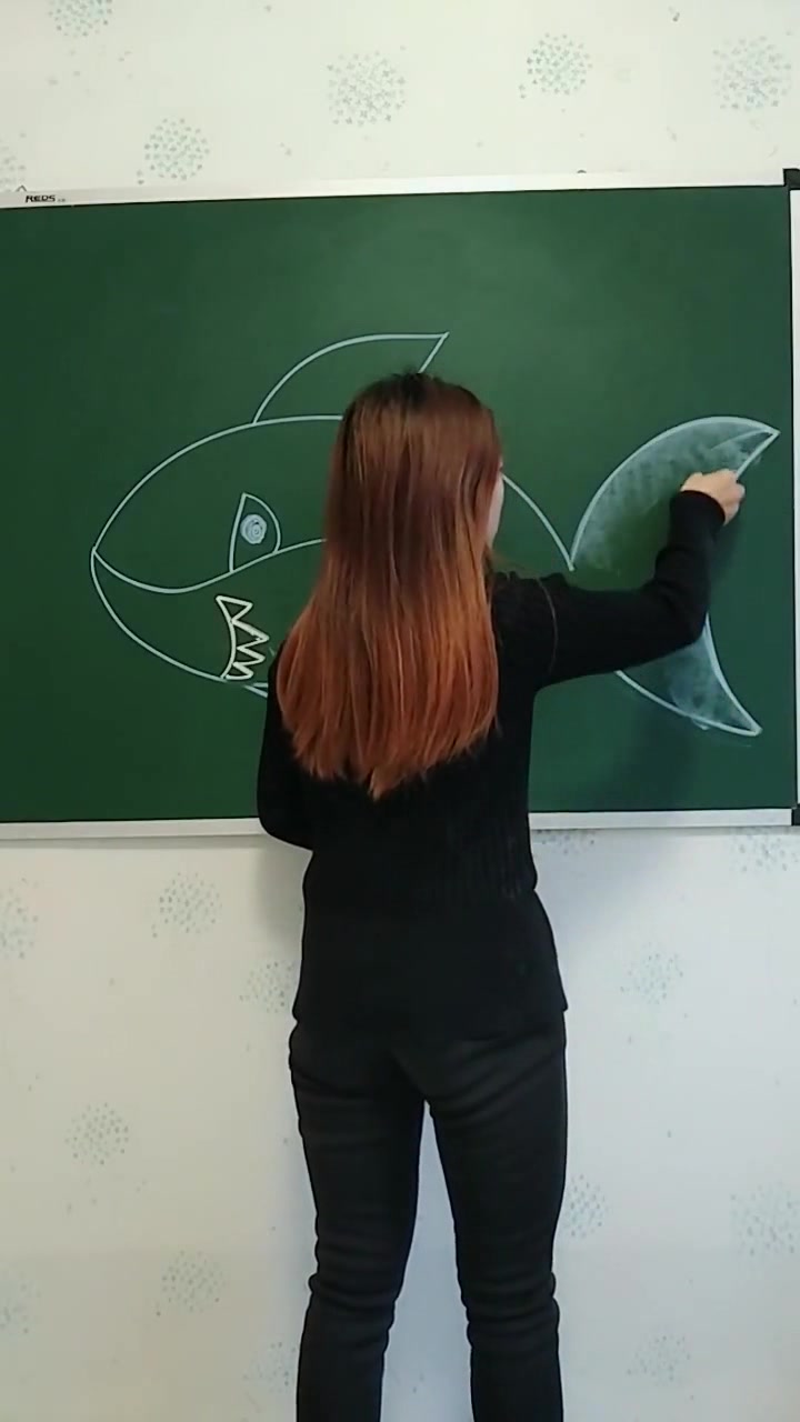 简笔画:画一条霸气的“大鲨鱼”,小朋友很喜欢
