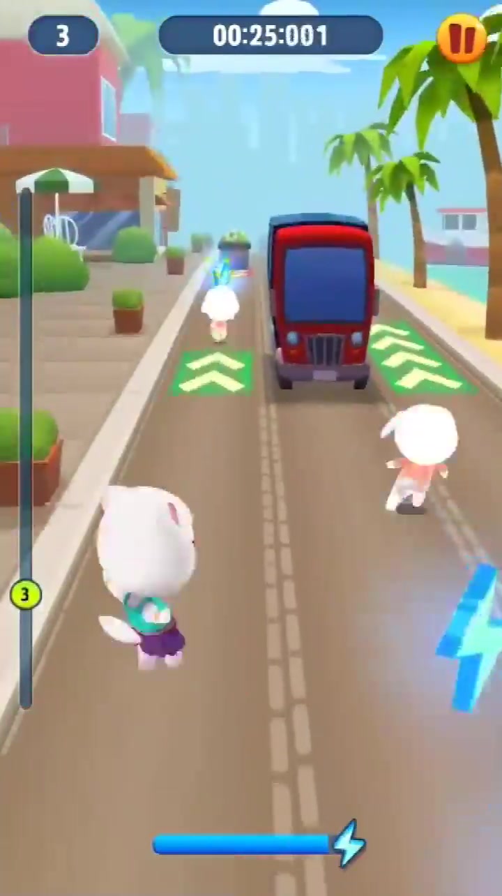 汤姆猫快跑:三人赛跑竞争激烈,安吉拉和和汉克狗不分上下