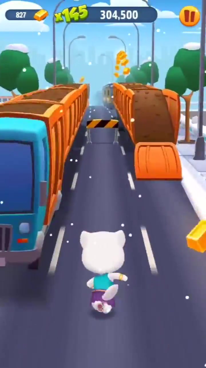 汤姆猫跑酷:安吉拉背着磁铁跑酷,不用担心错过金币了!