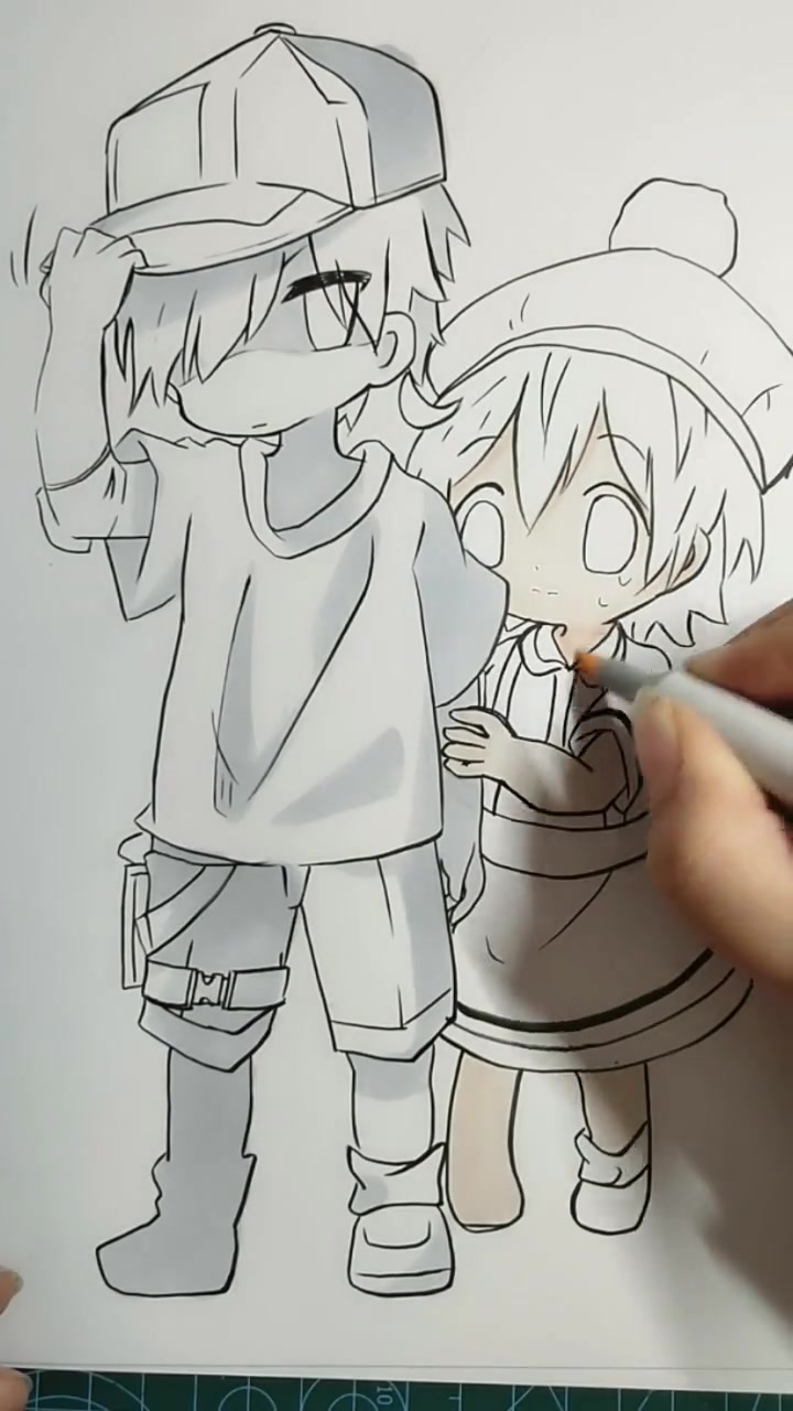 手绘:白细胞好节省颜料啊,血小板就不一样了,真可爱