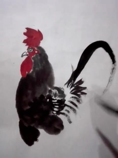 国画教程:大公鸡怎么画?来看看这个教程吧