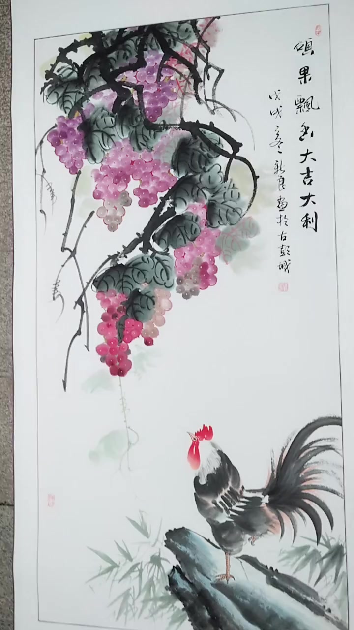 国画:好美的国画公鸡,真是一个好作品