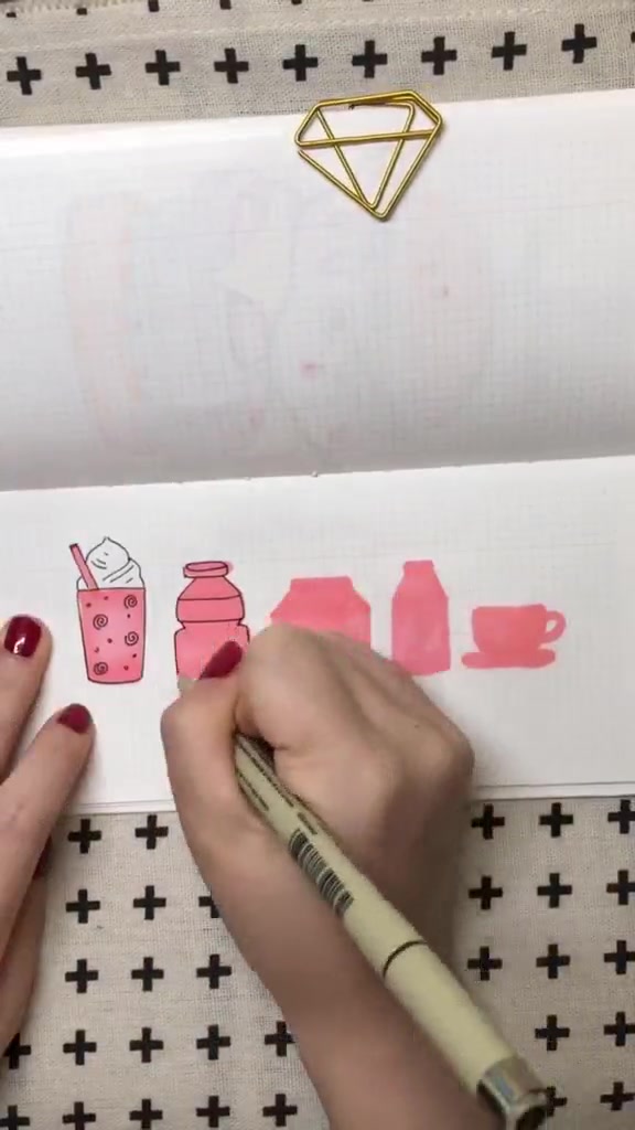 手帐少女心饮料简笔画