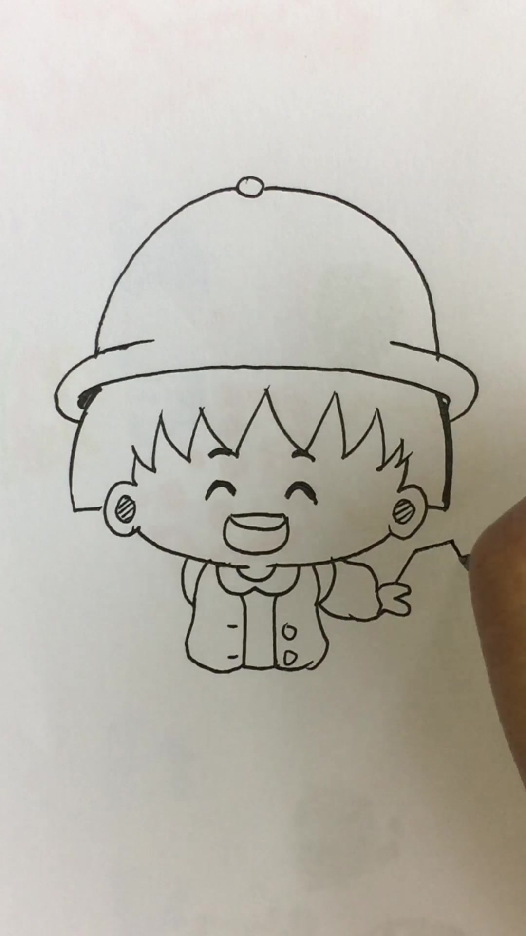 樱桃小丸子简笔画,就算是现在,再看也是喜欢的