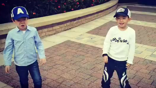 5月4日,@霍思燕 与@应采儿 分别晒出了嗯哼与Jasper一同玩耍的视频。视频中,兄弟俩