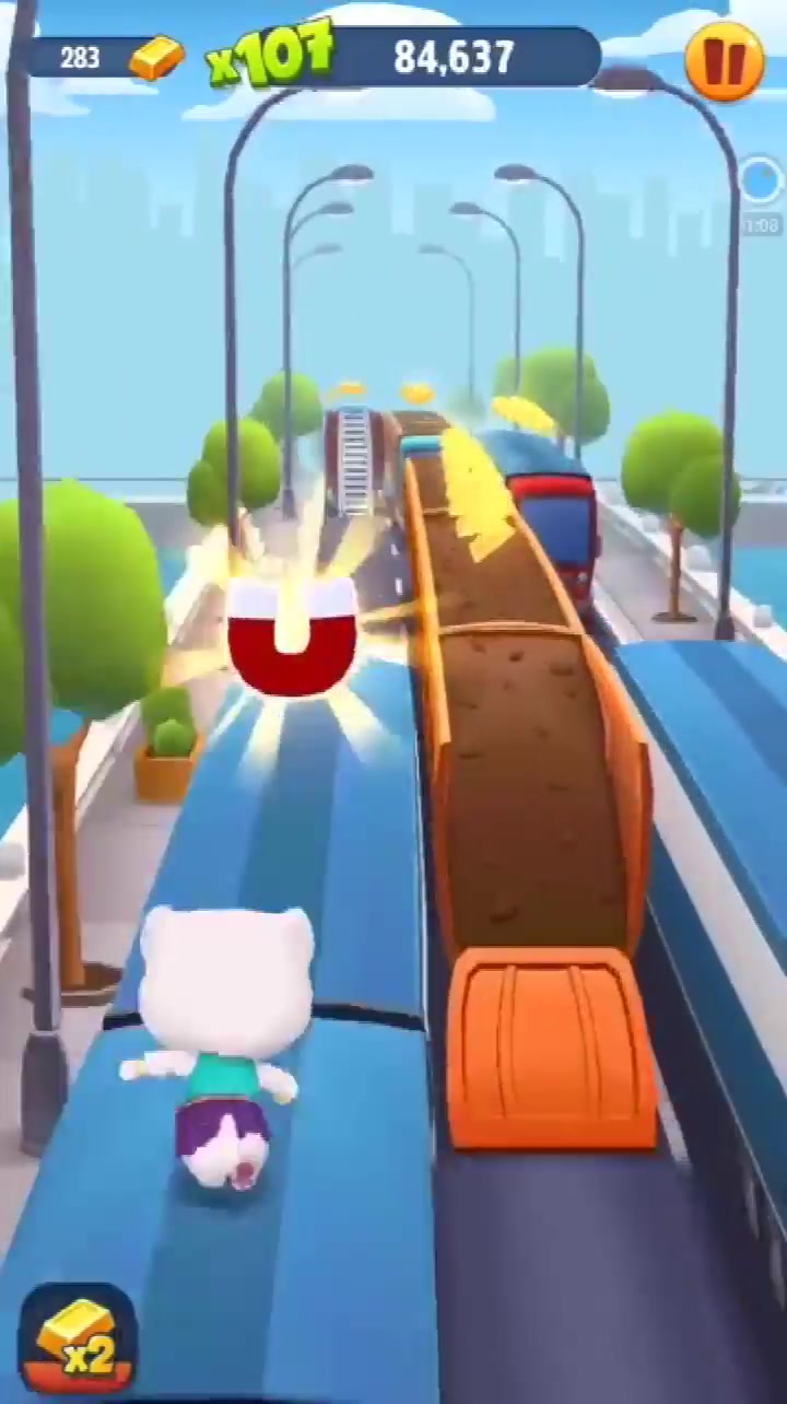 汤姆猫跑酷游戏:安吉拉出师不利,还是老老实实的跑吧