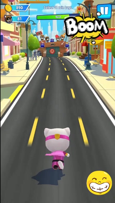 汤姆猫跑酷:超人安吉拉完成任务!双手叉腰好开心,真是棒棒的