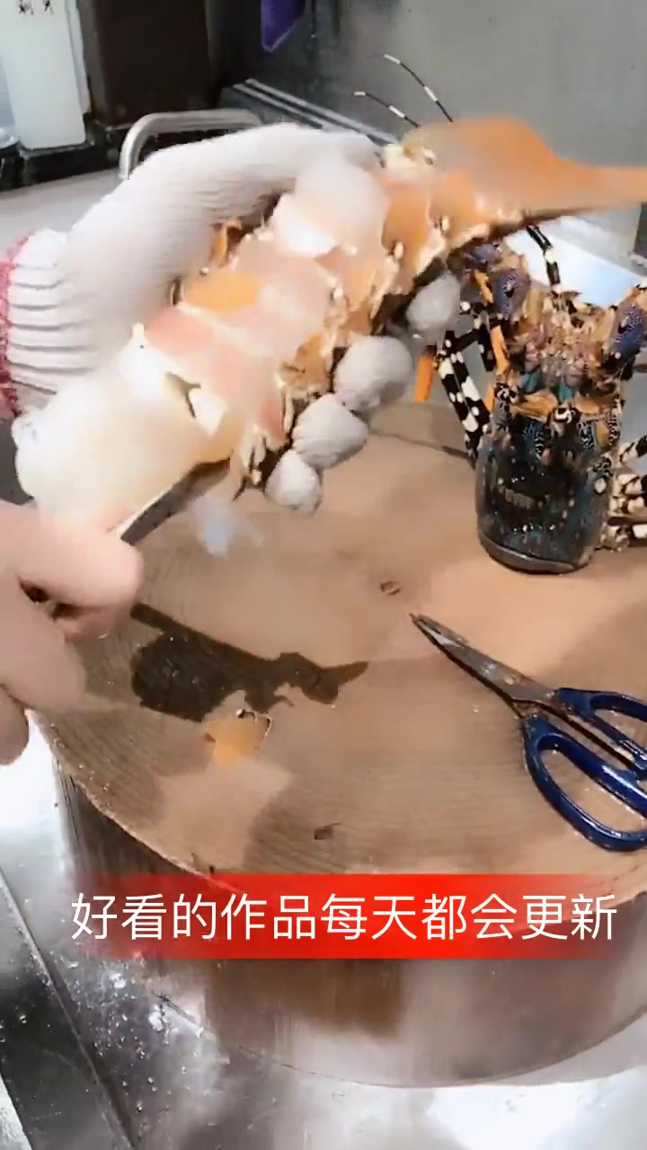 鲜活澳龙刺身做法流程