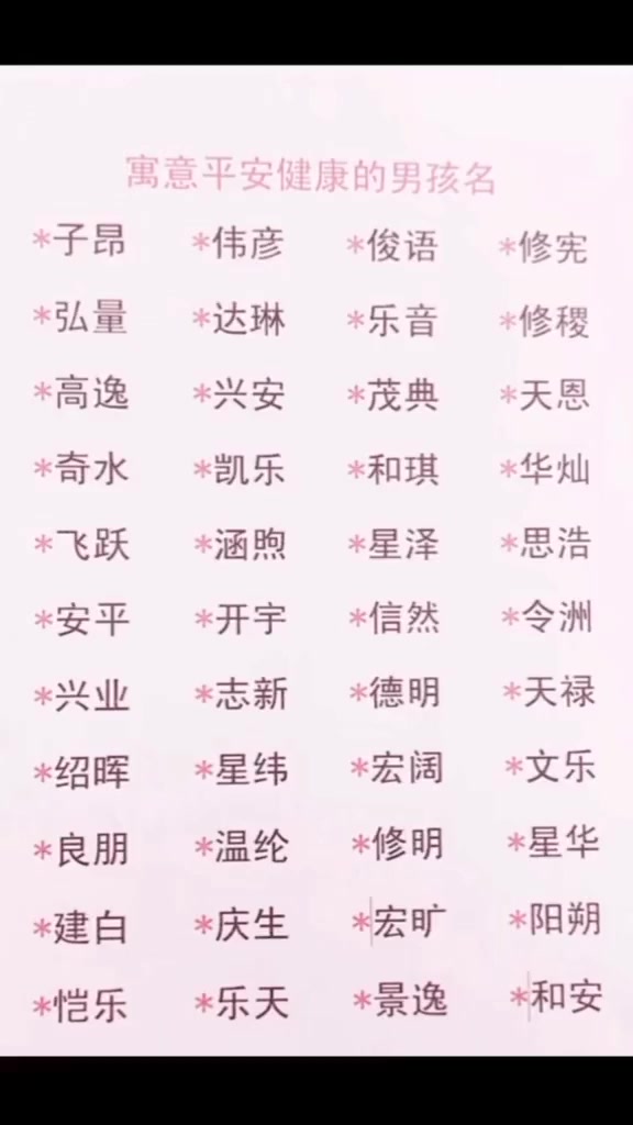 寓意健康平安的男孩名字,猪年出生的男宝宝起名不用愁了!