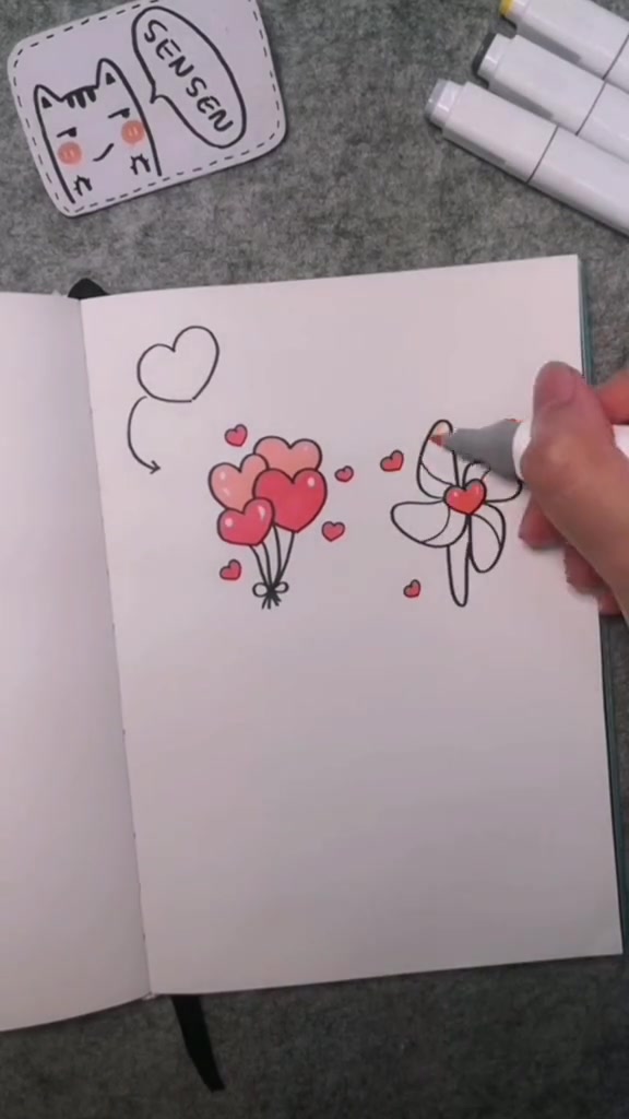 简笔画:各种小爱心的画法!来数一数我一共画了多少个爱心!