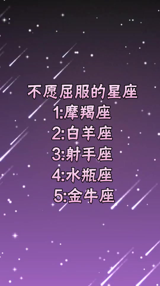 十二星座中不愿屈服的星座,白羊座你为什么如此的优秀!