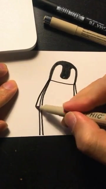 手帐手绘,超简单手帐简笔画,呆萌可爱的小企鹅