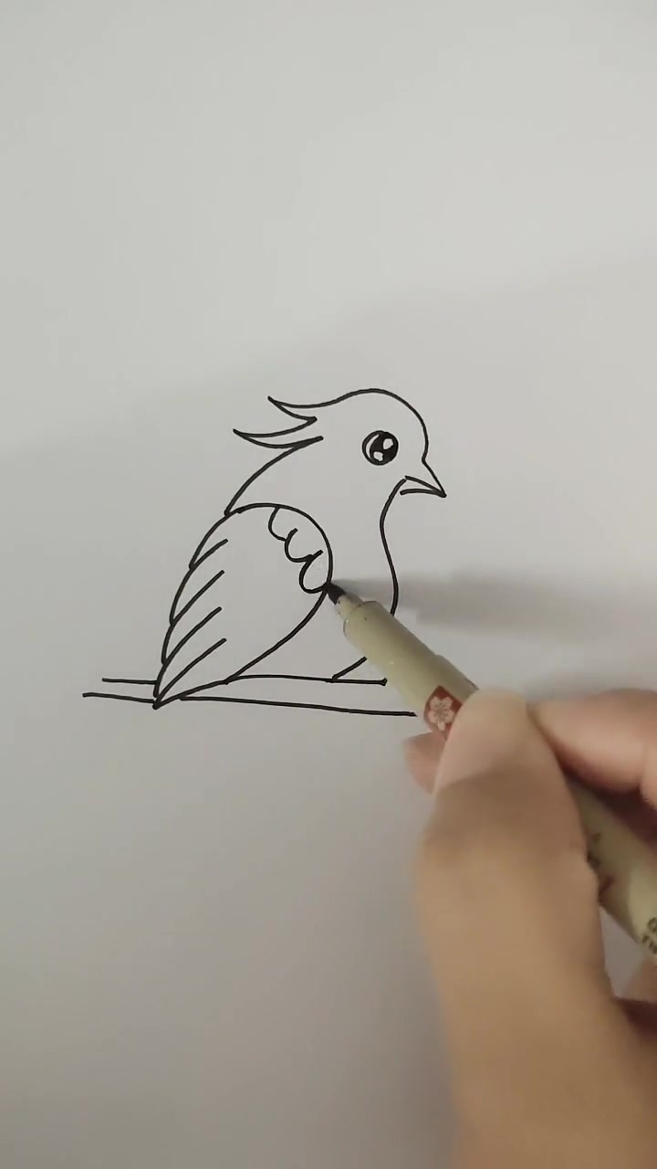 简单可爱的幼儿简笔画,这只小鸟画的怎么样?快和宝宝一起画吧