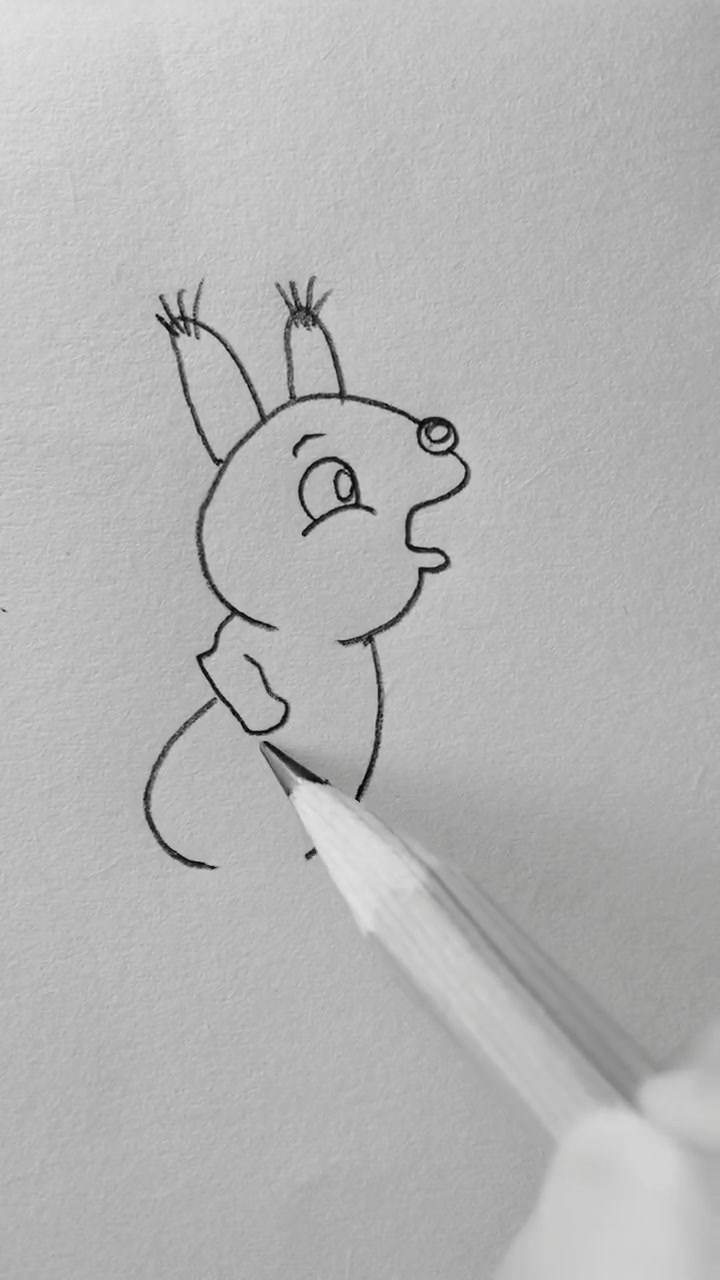 幼儿益智简笔画,教宝宝画小松鼠,简单可爱,一看就会