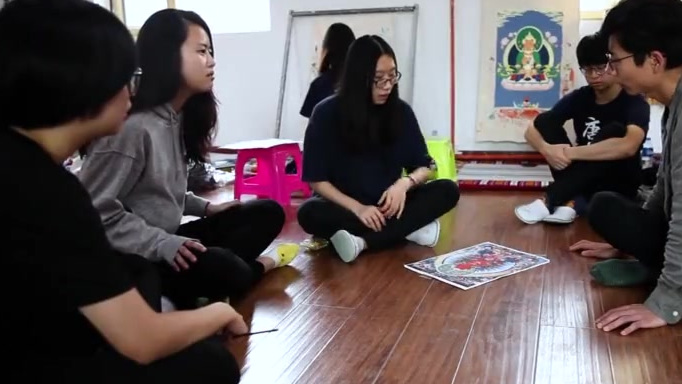 【香港青年内地学画唐卡:如怀善良之心,整个世界都会好起来】“我一直觉得,中国画表现的方式多