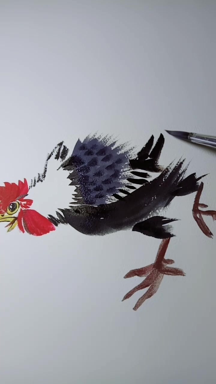 国画公鸡写意教程