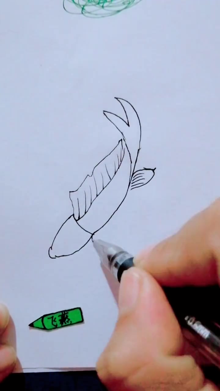简笔画漂亮的鲤鱼