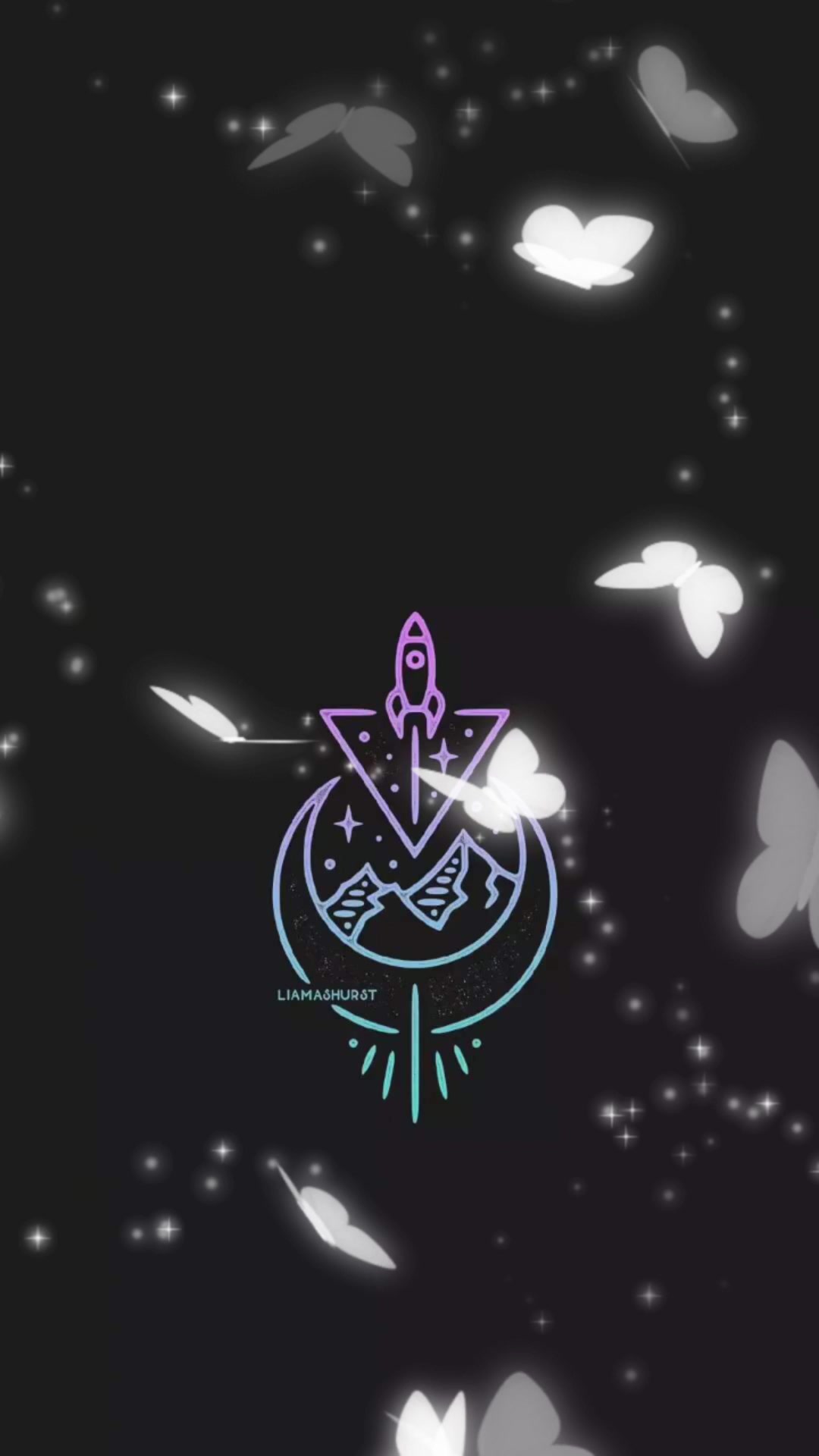 夜间蝴蝶个性动态壁纸