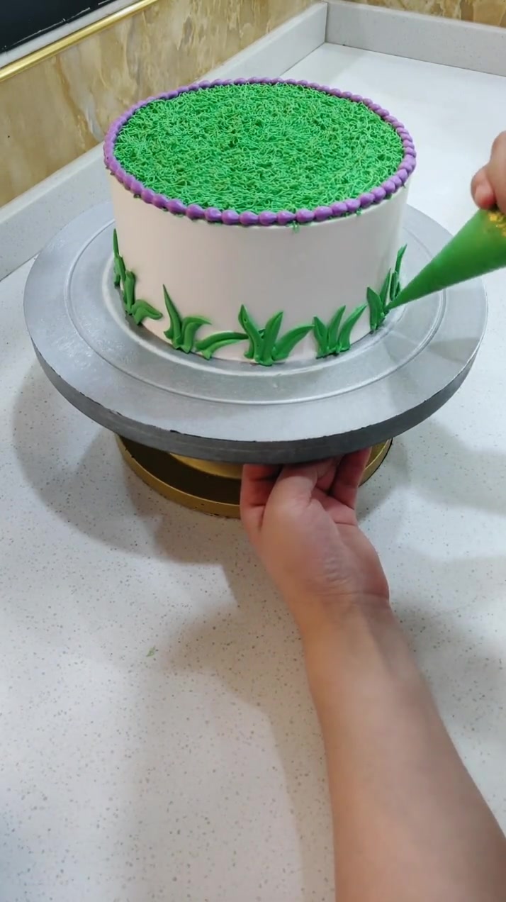 超唯美的青草蛋糕,太清新了,都不舍得吃了
