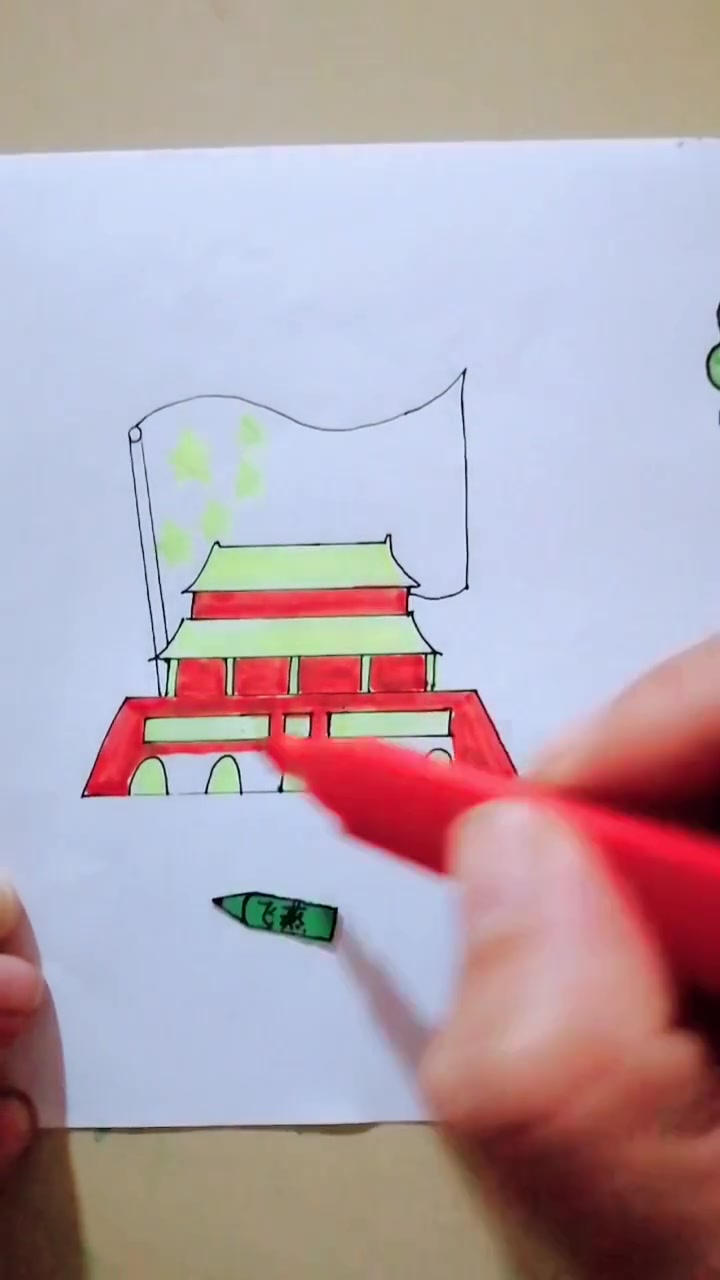 简笔画漂亮的天安门