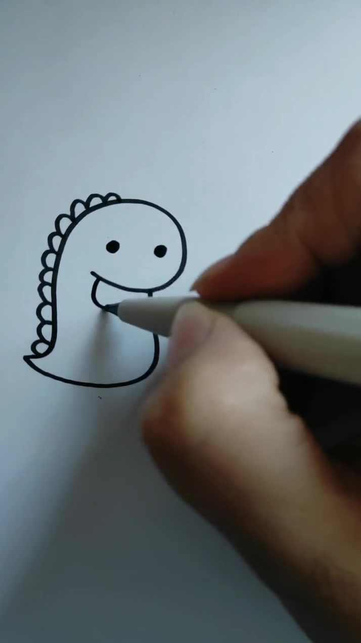 网上超火的小恐龙简笔画,赶紧学起来,给宝宝露一手吧