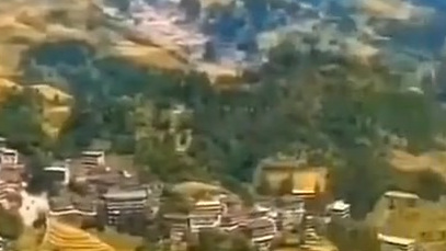 美丽的广西桂林龙胜梯田。