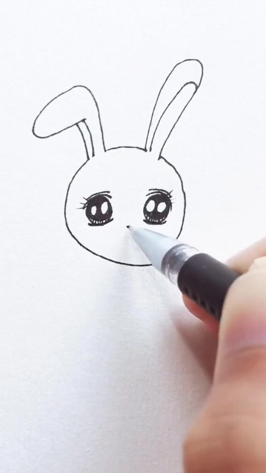 超级可爱的小白兔简笔画,适合手残党,保证一学就会