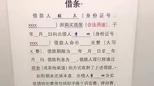 标准欠条模板,可直接向法院申请强制执行,收藏好!