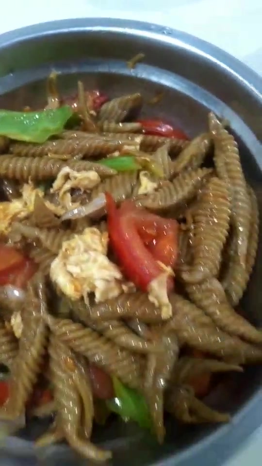 自己做的炒莜面鱼鱼