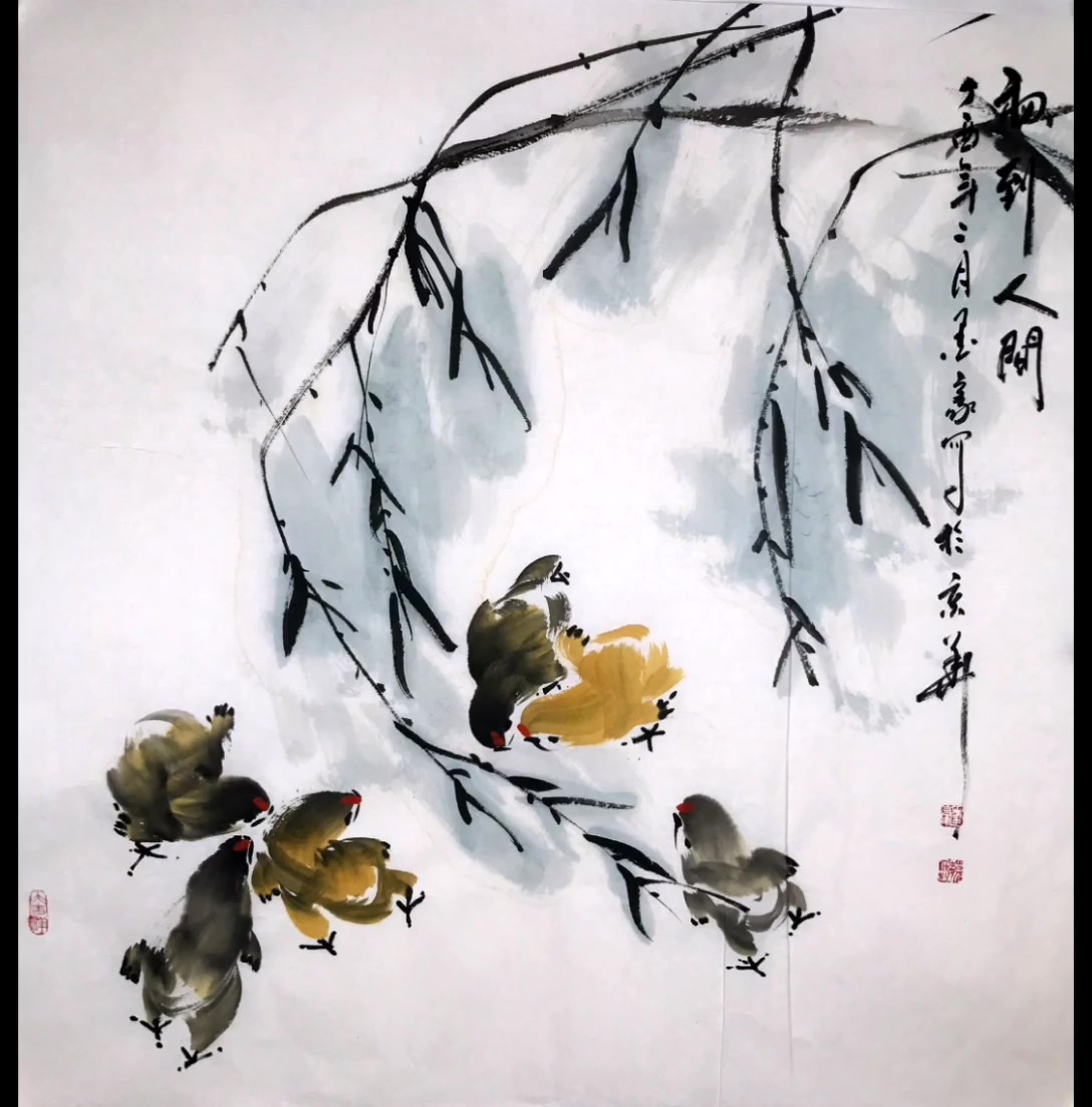墨豪写意画鸡作品选