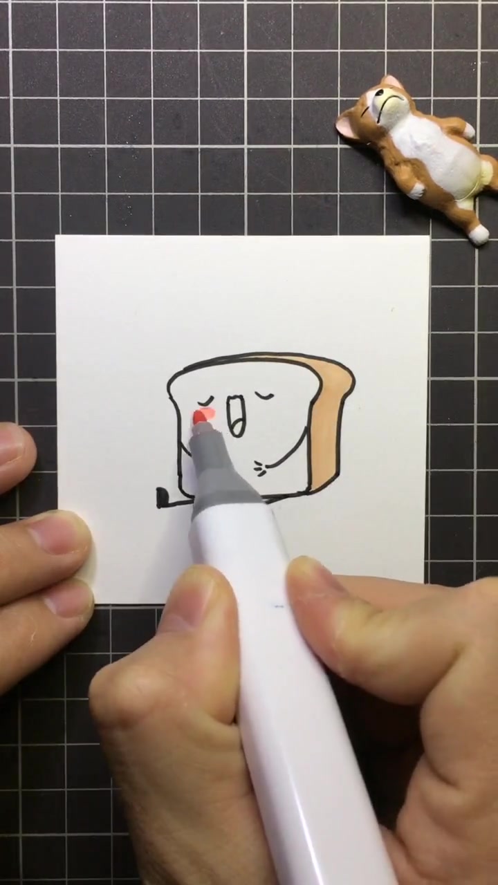 一个萌萌的吐司简笔画,看两遍就学会了,赶紧动手试一下吧