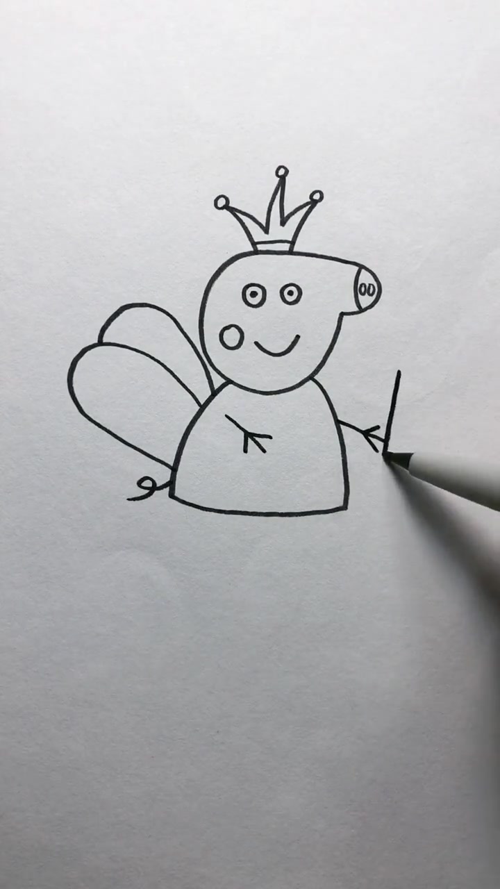 小猪佩奇简笔画,赶紧教给小朋友吧,真是太可爱了