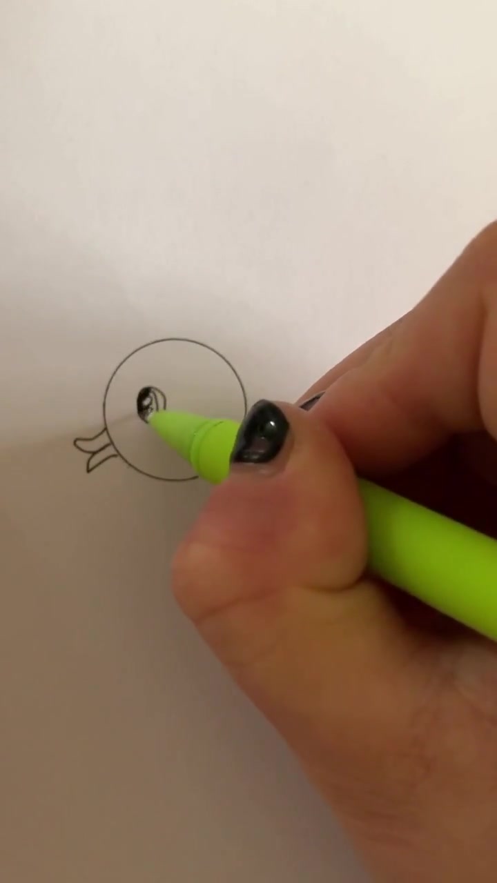 手工简画,小鸭子水中游