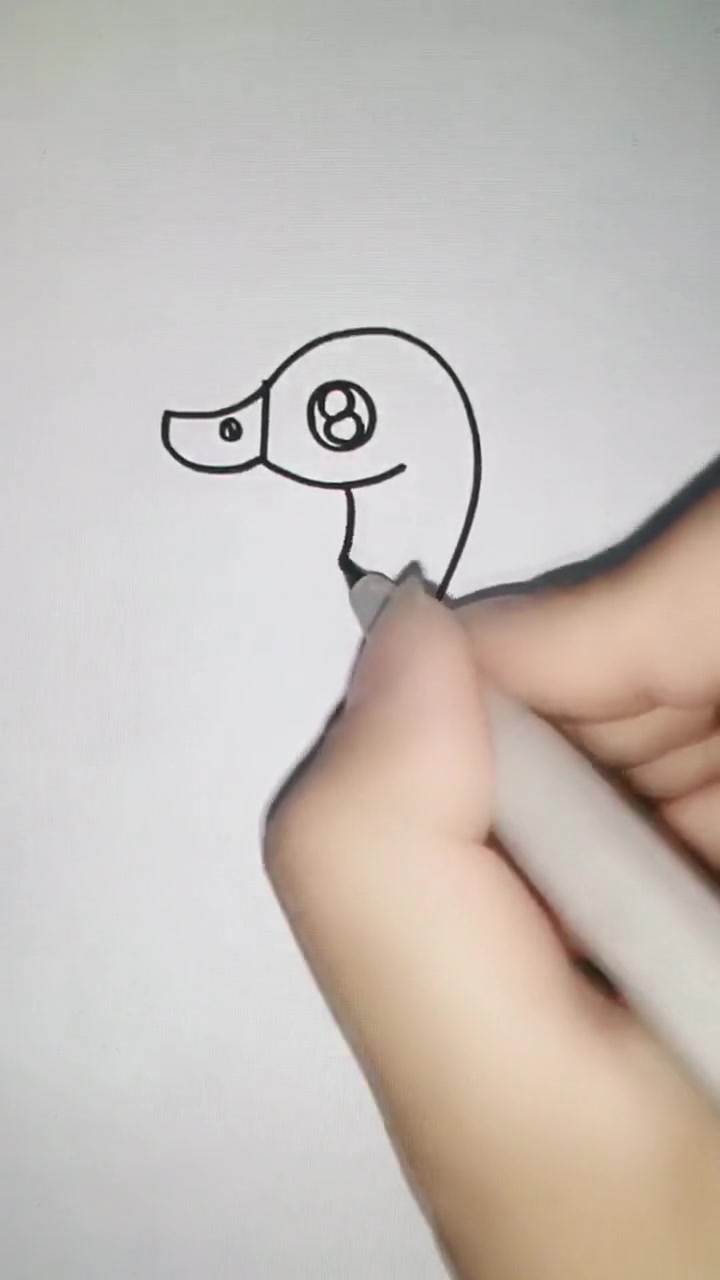 数字简笔画,一只鹅就这样画出来了,太简单了