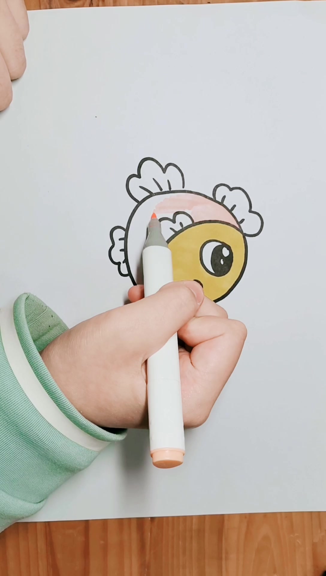 儿童简笔画 可爱小动物 萌萌的小鱼 马克笔