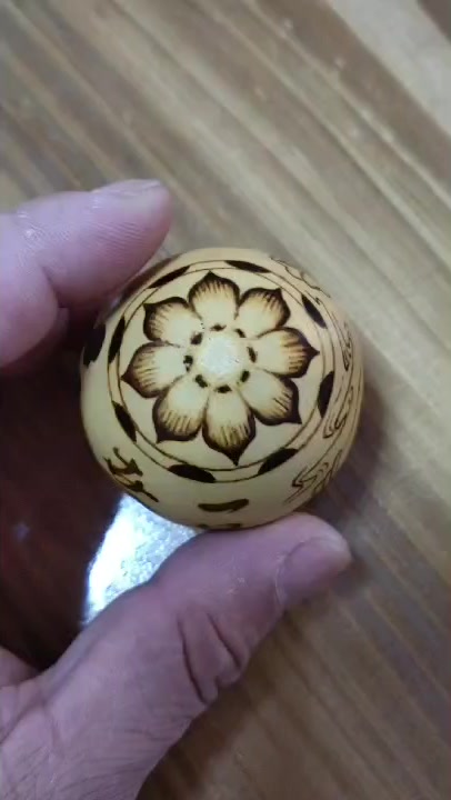 初学葫芦烙画,一花一世界。