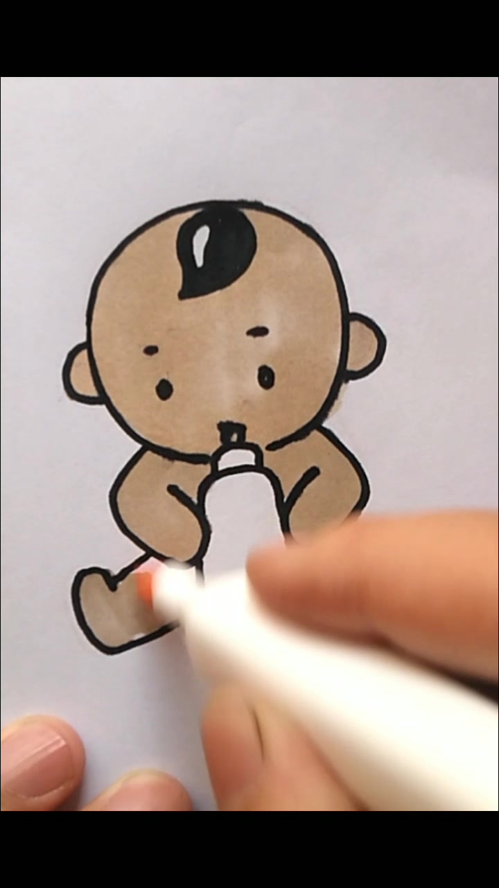 简笔画婴儿宝宝的画法,儿童画教程