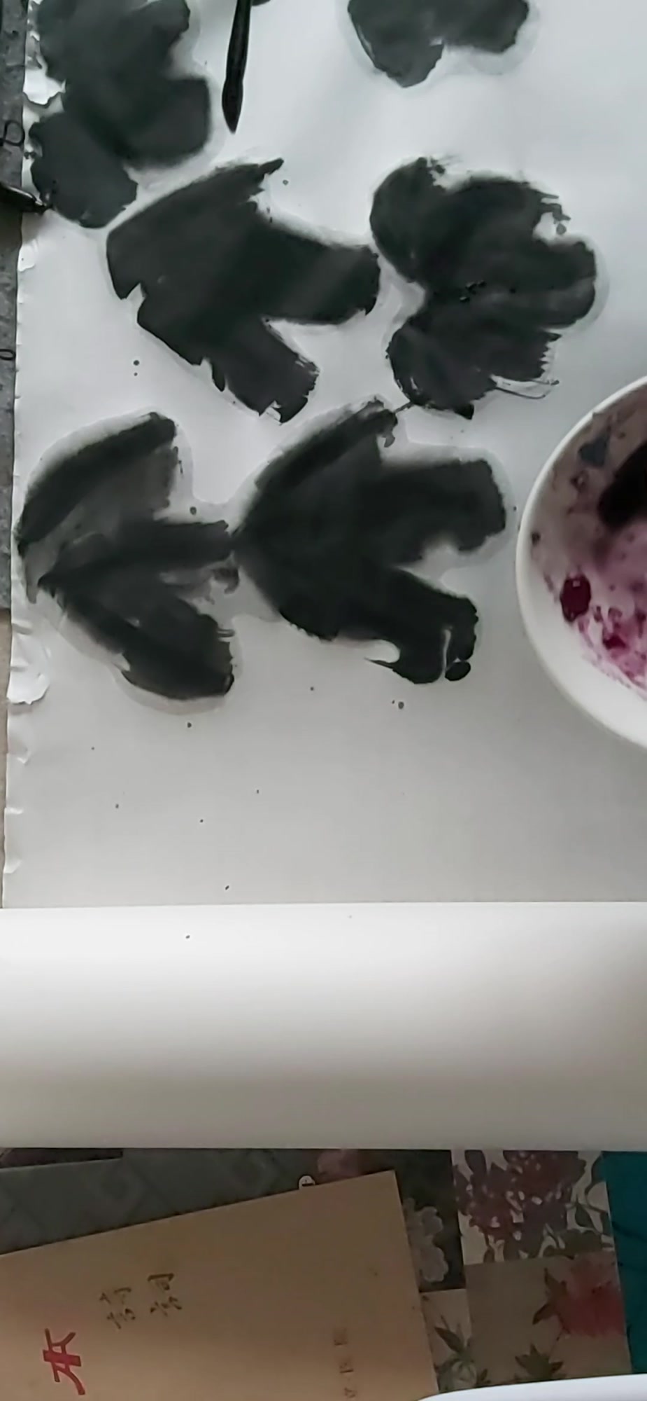 国画:刘雪樱老师葡萄叶子写意画法教学视频(三)
