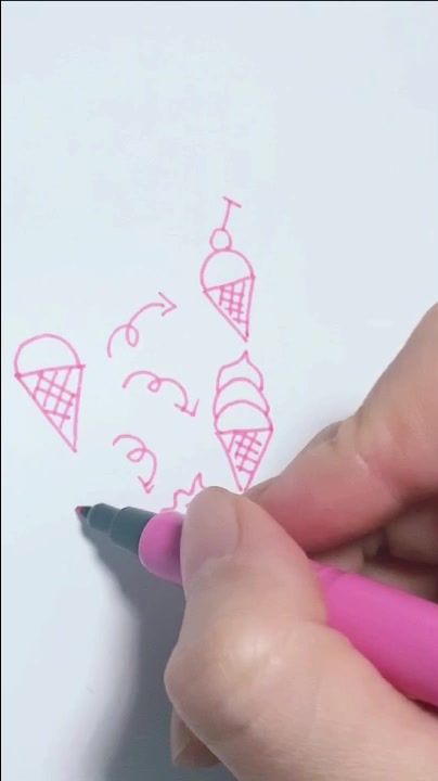 手帐、简笔画冰激凌的画法