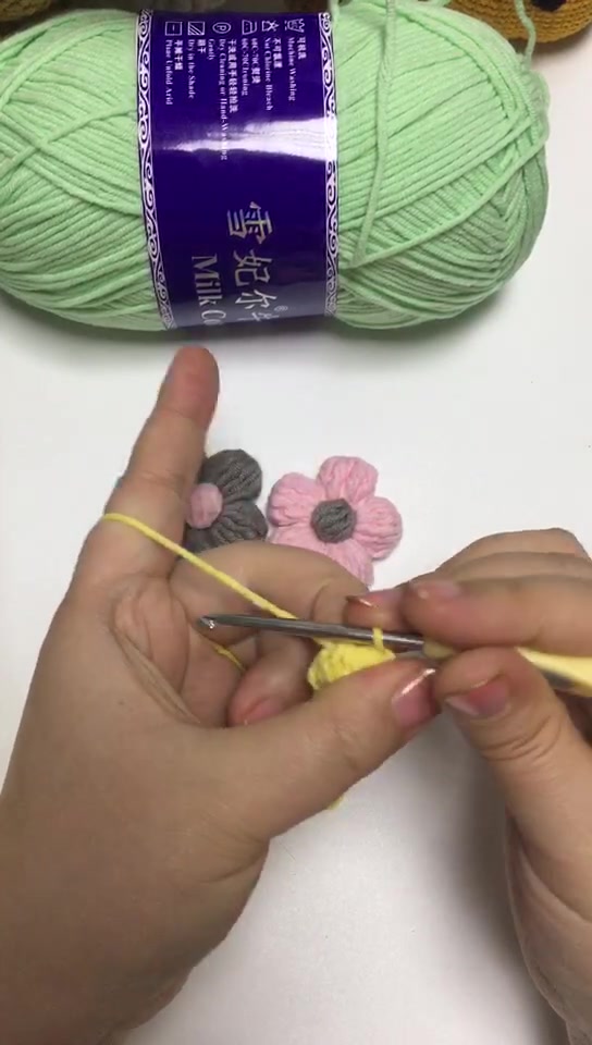 泡芙花钩针图解教程
