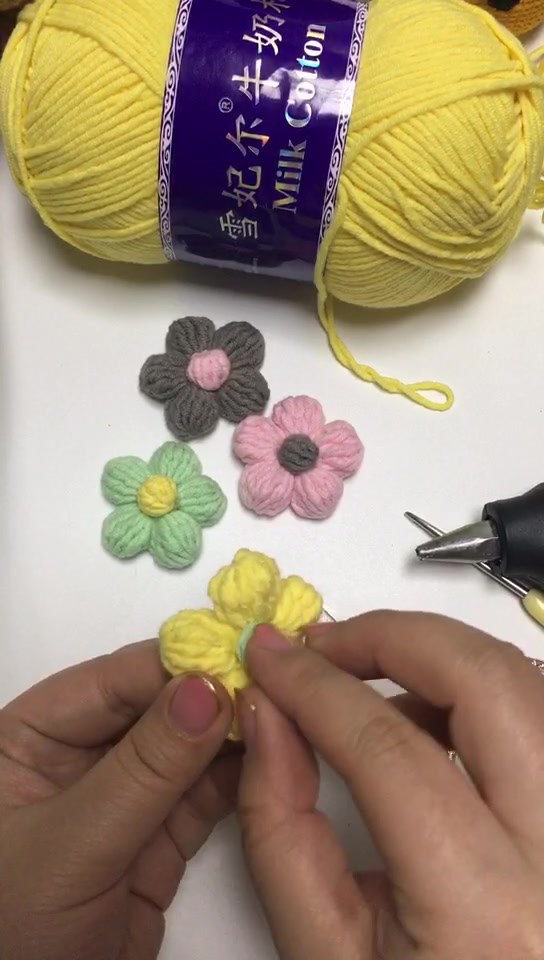 泡芙花钩针图解教程