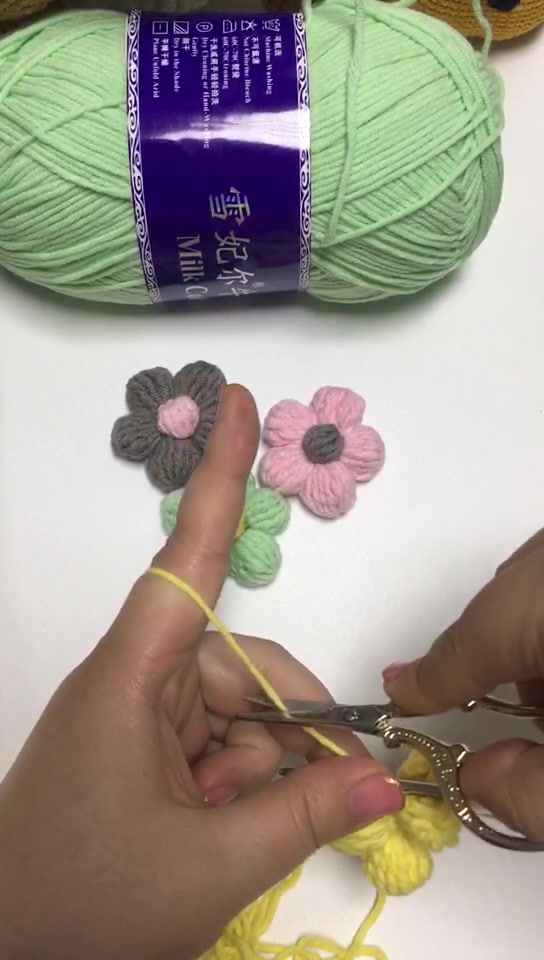 泡芙花钩针图解教程