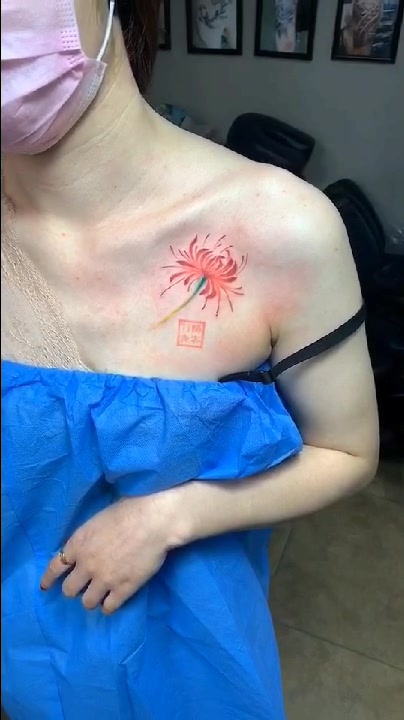 彼岸花纹身#吴江酷客纹身#过肩龙纹身图案